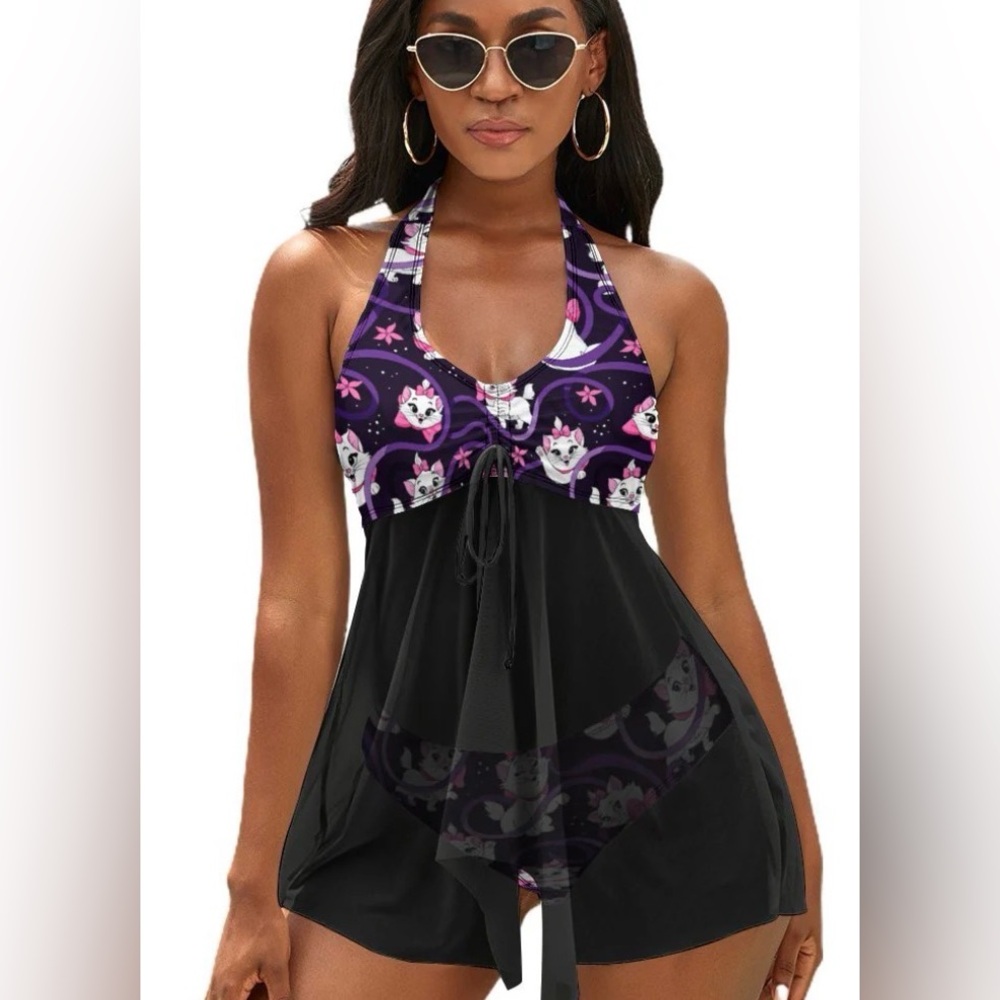Ambrie Disney Aristocats Marie Halter tankini swim  set size 2X